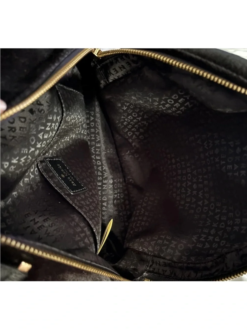 kate spade Black Velvet  Mini Backpack with Gold Zippers